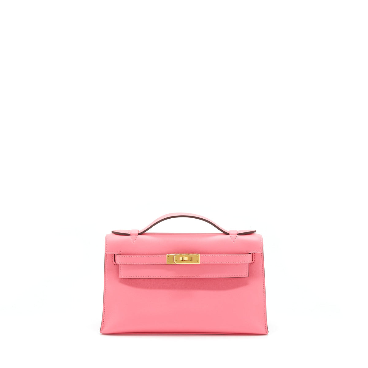 HERMES KELLY POCHETTE SWIFT 8W ROSE AZALEE GHW