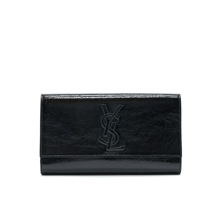 YSL PATENT LEATHER CLUTCH BLACK