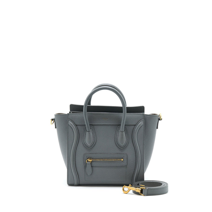 CELINE NANO LUGGAGE BAG GREY GHW