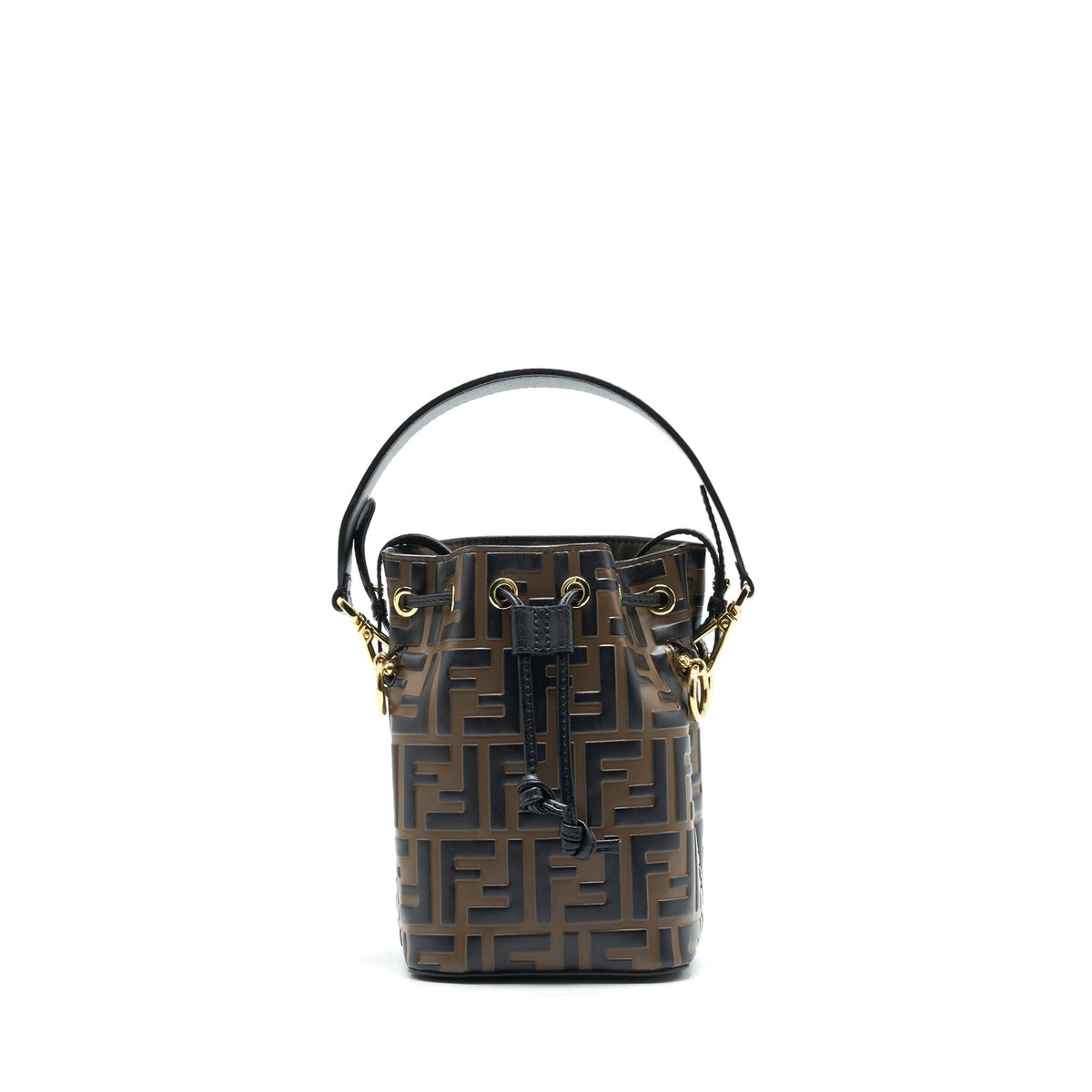 FENDI MON TRESOR MINI BUCKET BAG BLACK/BROWN GHW