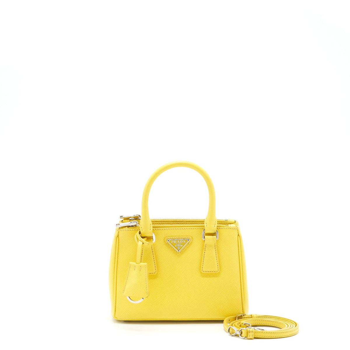 PRADA GALLERIA MINI TOTE SAFFIANO LUX YELLOW SHW