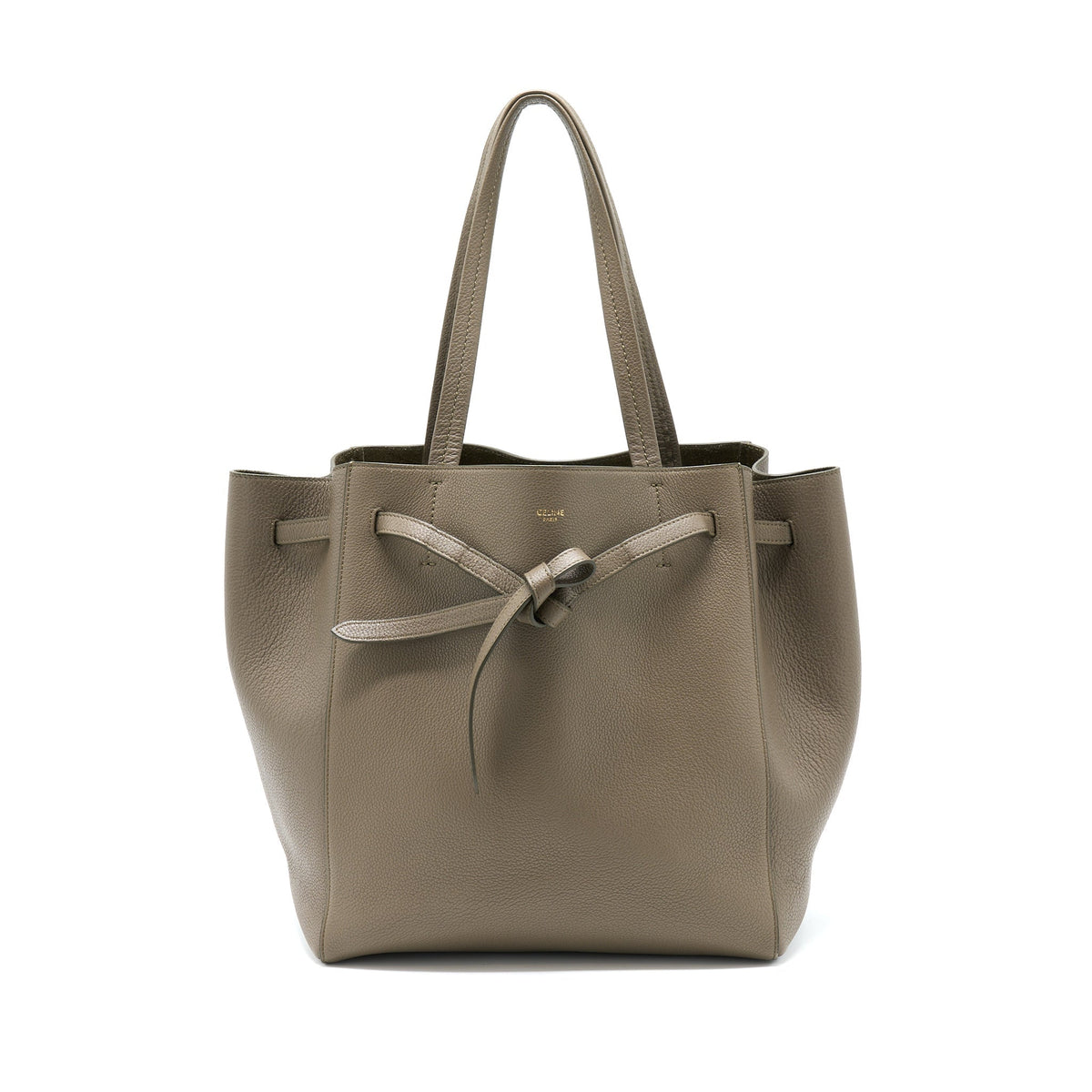 CELINE SMALL CABAS PHANTOM SOFT GRAINED CALFSKIN GREY GHW