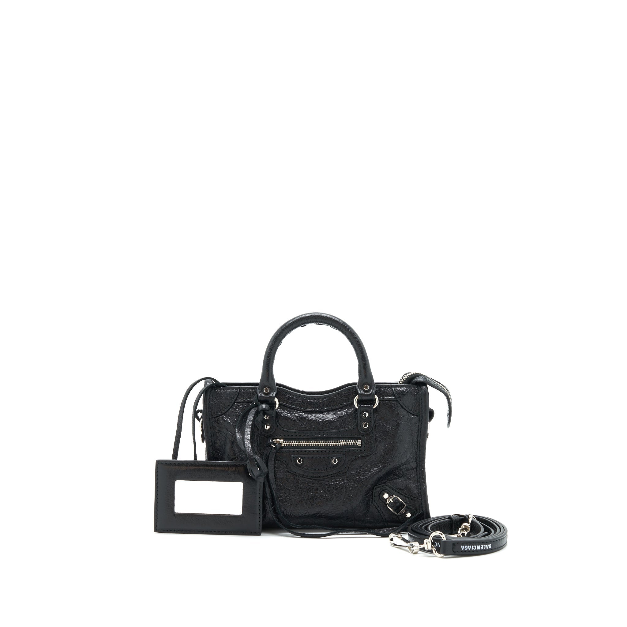 BALENCIAGA NANO CITY BAG BLACK SHW