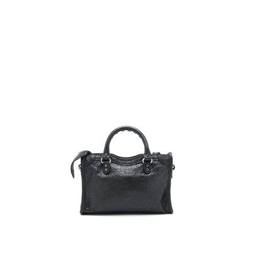 BALENCIAGA NANO CITY BAG BLACK SHW