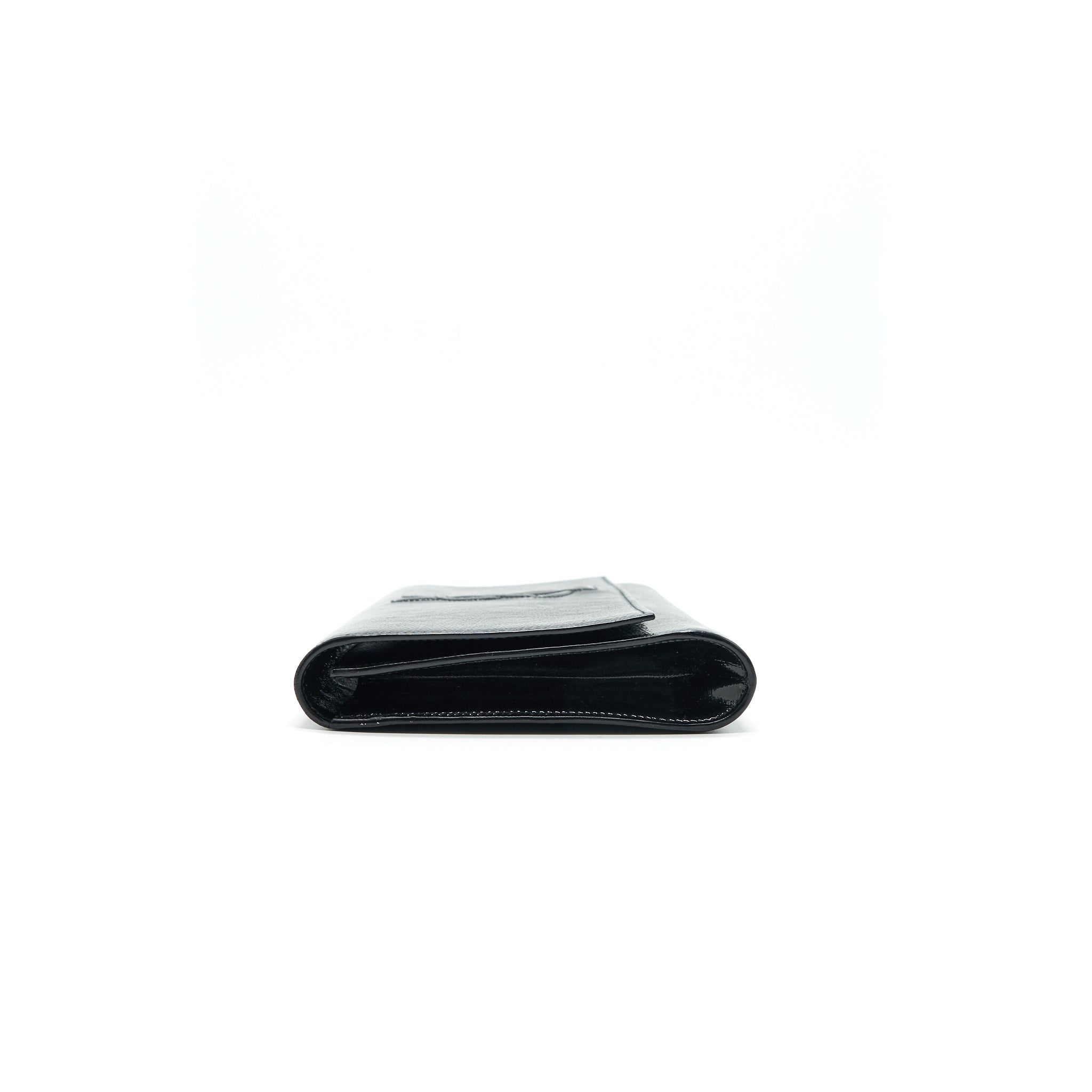 YSL PATENT LEATHER CLUTCH BLACK