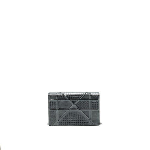 DIOR DIORAMA WALLET ON CHAIN METALLIC BLACK SHW