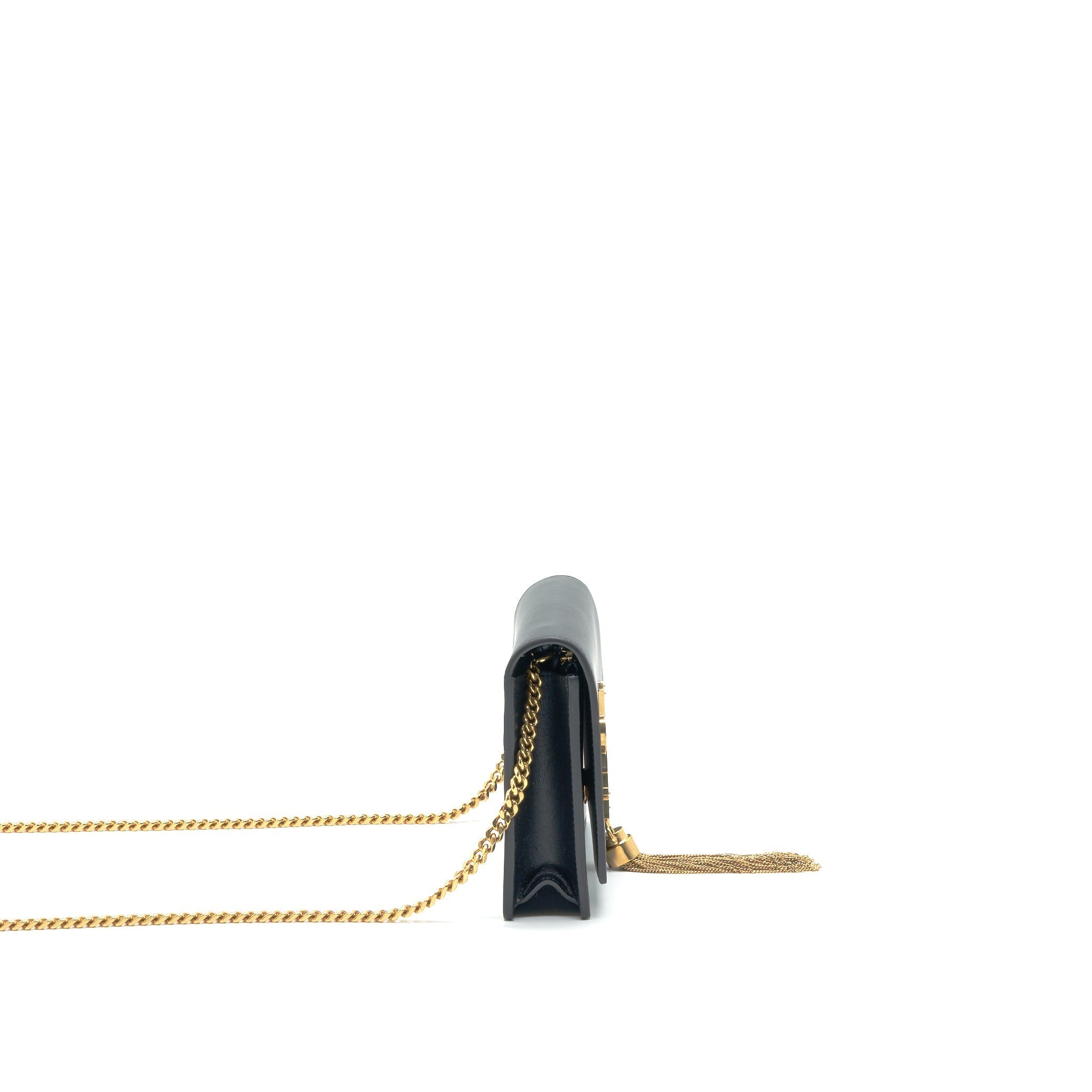 SAINT LAUREN  KATE WALLET ON CHAIN WITH TASSEL BLACK GHW