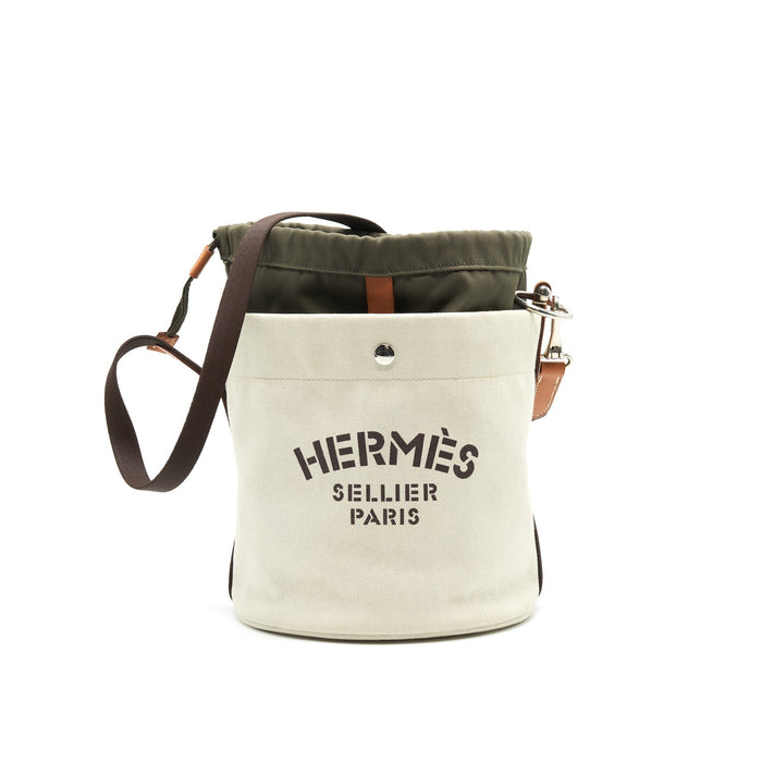 HERMES CANVAS GROOMING BAG/ BUCKET BAG