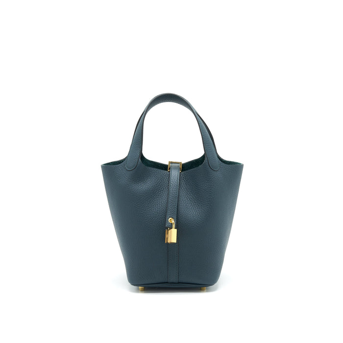 HERMES PICOTIN 18 LOCK BAG VERT CYPRES GHW
