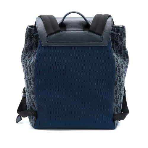 DIOR HOMME BACKPACK OBLIQUE JACQUARD CANVAS/LEATHER GREY SHW