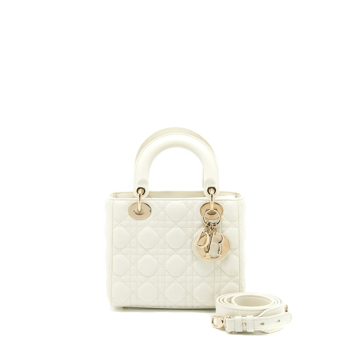 DIOR SMALL LADY DIOR MY ABCDIOR BAG LAMBSKIN WHITE LGHW