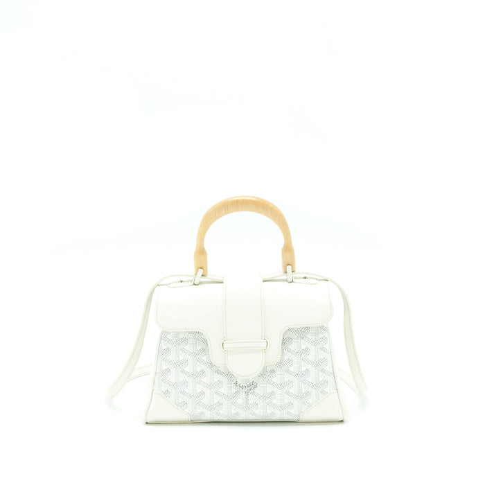 GOYARD SAIGON MINI GOYARDINE CANVAS WHITE SHW