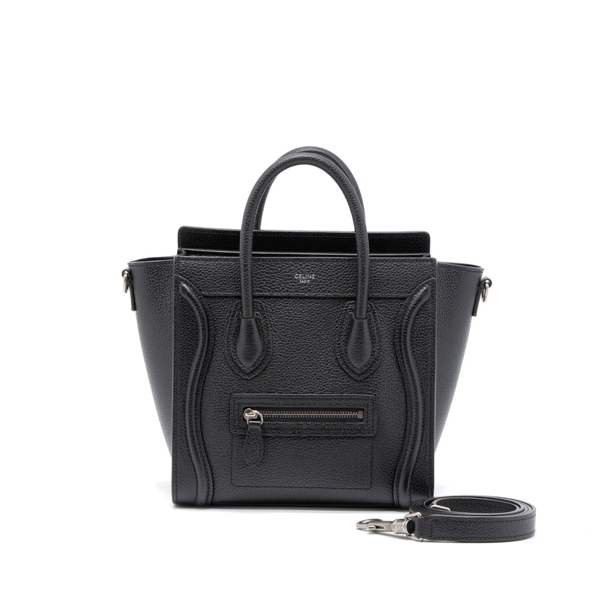 CELINE NANO LUGGAGE BAG CALFSKIN BLACK SHW