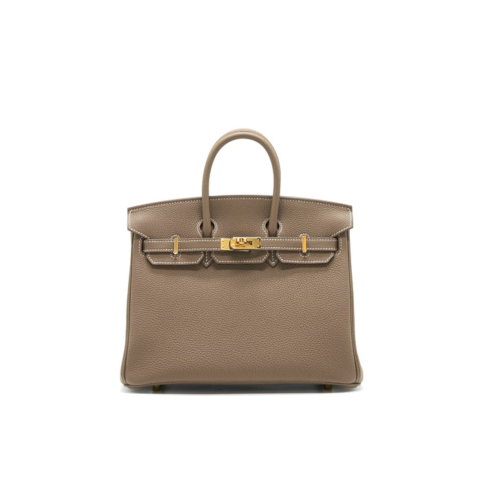 HERMES BIRKIN 25 TOGO LEATHER ETOUPE GHW