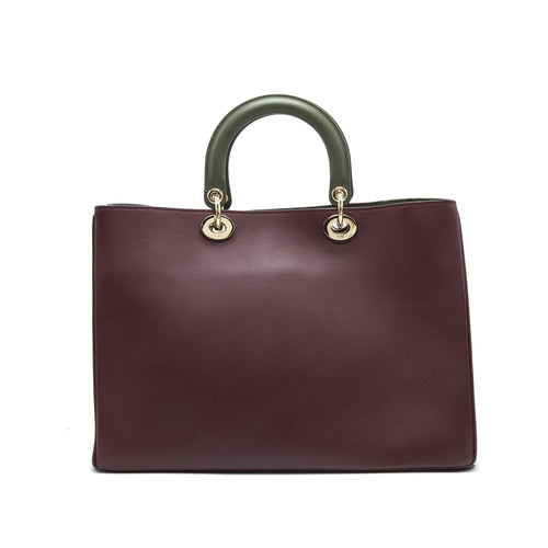 CHRISTIAN DIOR LARGE DIORISSIMO LEATHER HANDBAG MULTICOLOUR