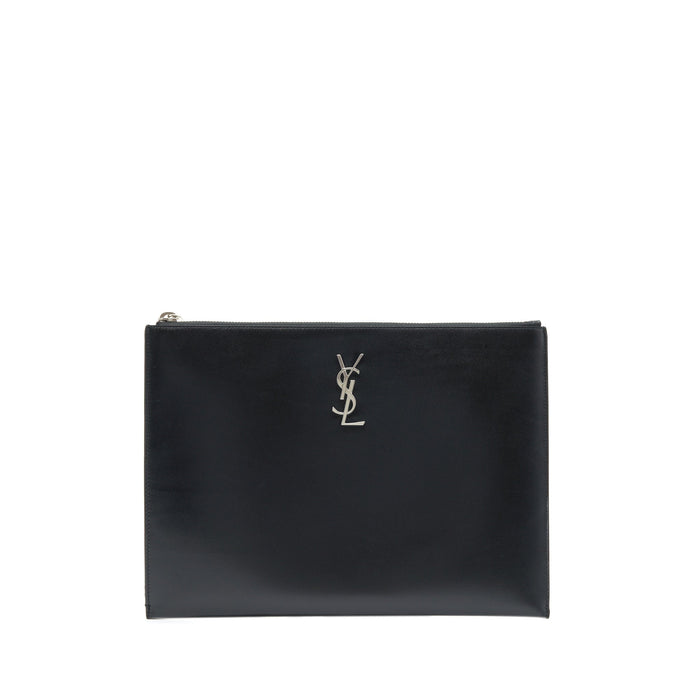 SAINT LAURENT IPAD HOLDER /CLUTCH CALFSKIN BLACK SHW
