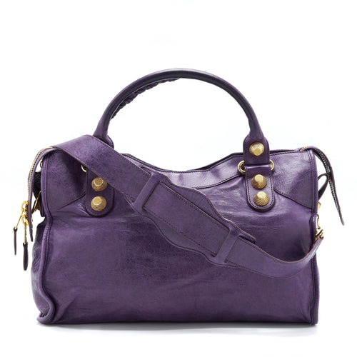 BALENCIAGA GIANT CITY BAG PURPLE GHW