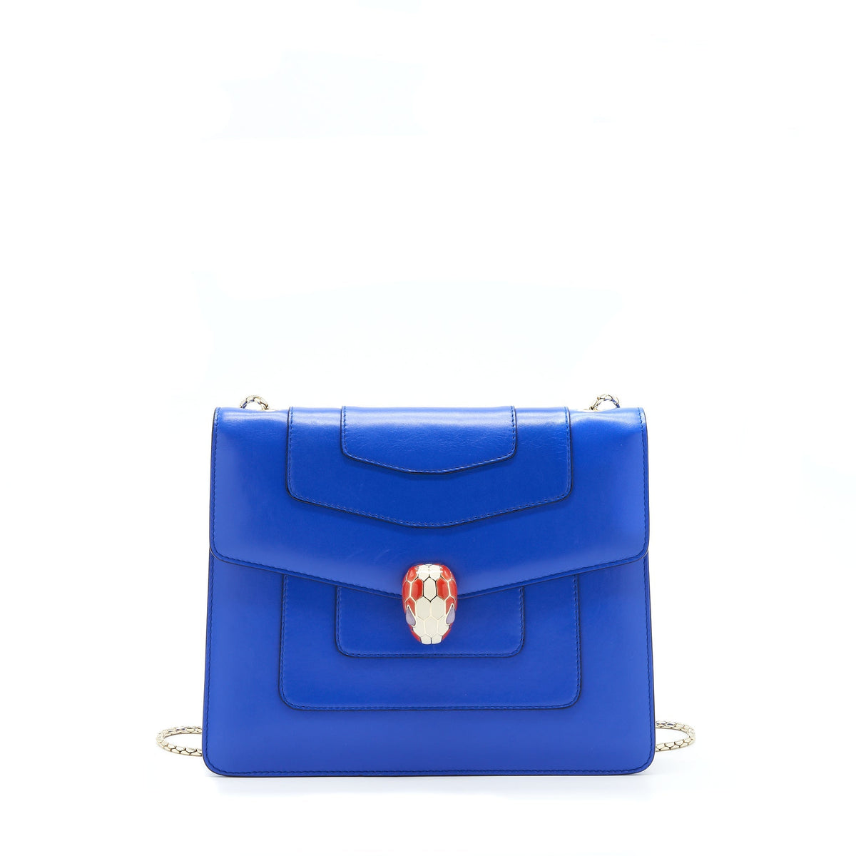 BVLGARI SERPENTI FOREVER CHAIN BAG BLUE