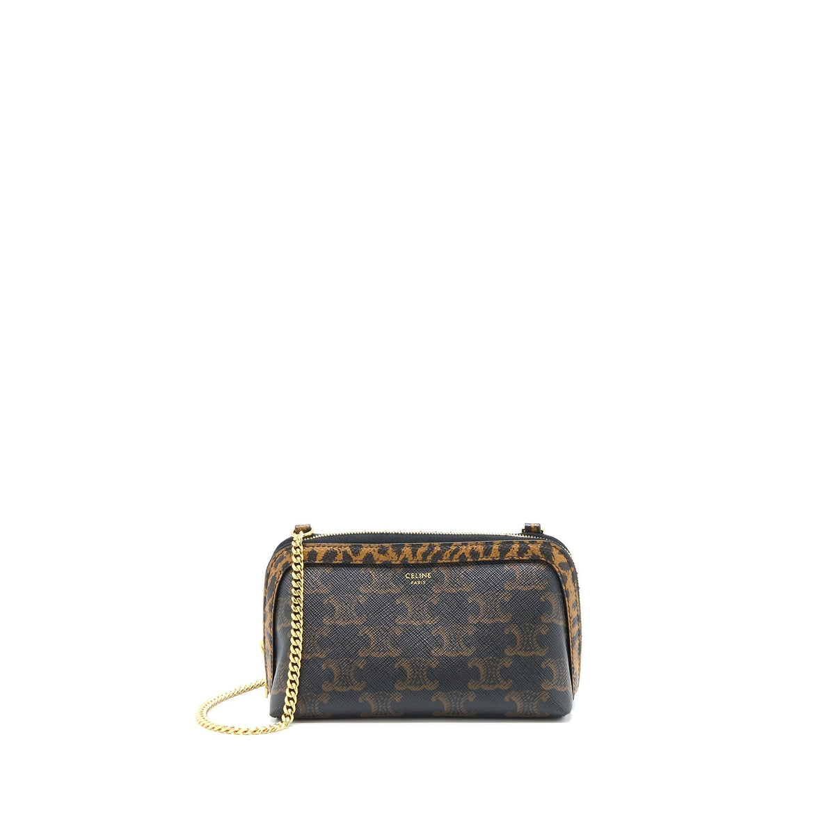CELINE CLUTCH WITH CHAIN TRIOMPHE CANVAS LIMITED EDGE PRINT GHW