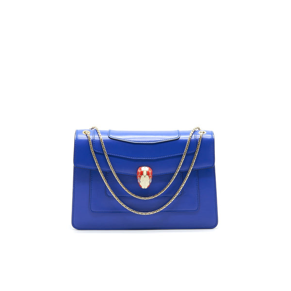 BVLGARI SERPENTI FOREVER SHOULDER BAG IN BLUE GHW