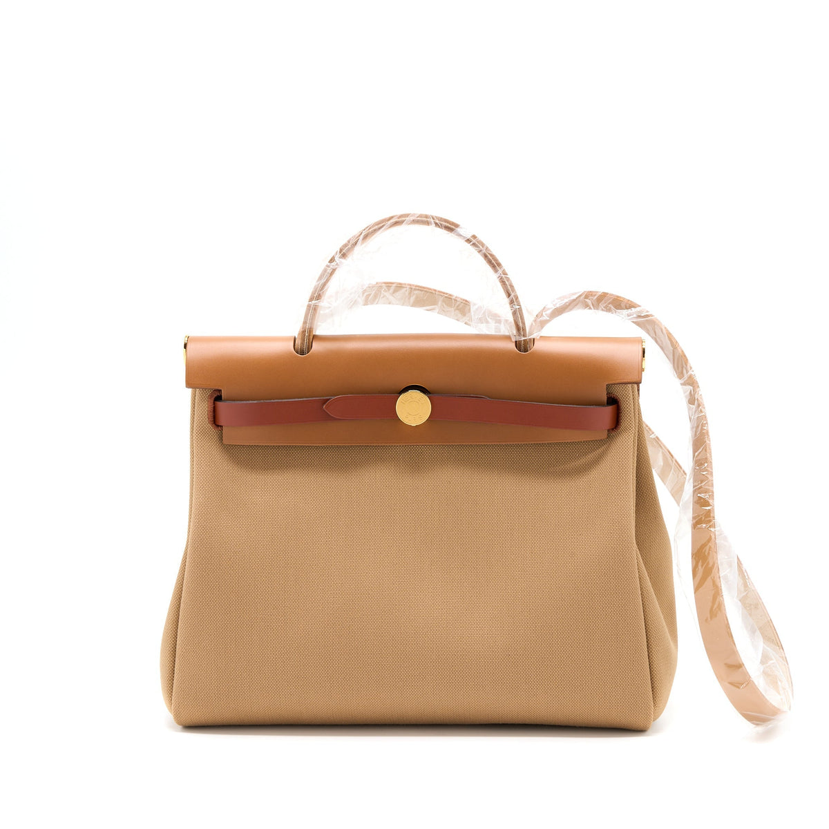 HERMES HERBAG ZIP 31 CANVAS CHAI/SABLE/FAUVE GHW