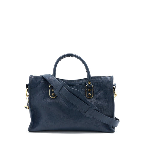 BALENCIAGA MINI CITY BAG NAVY GHW