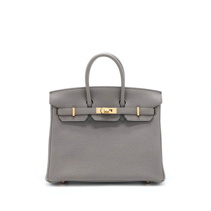 HERMES BIRKIN 25 TOGO 8F GRIS ETAIN RGHW