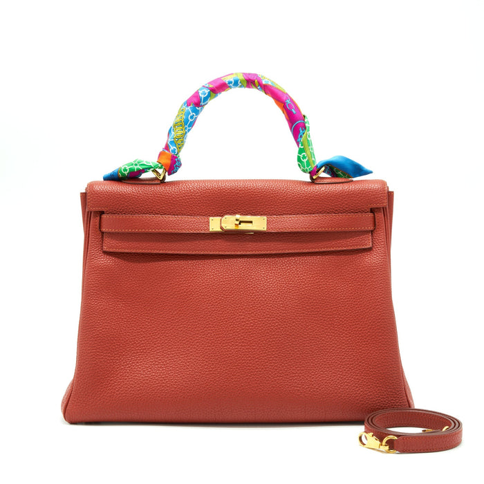 HERMES KELLY 35 TOGO VERMILLION GHW