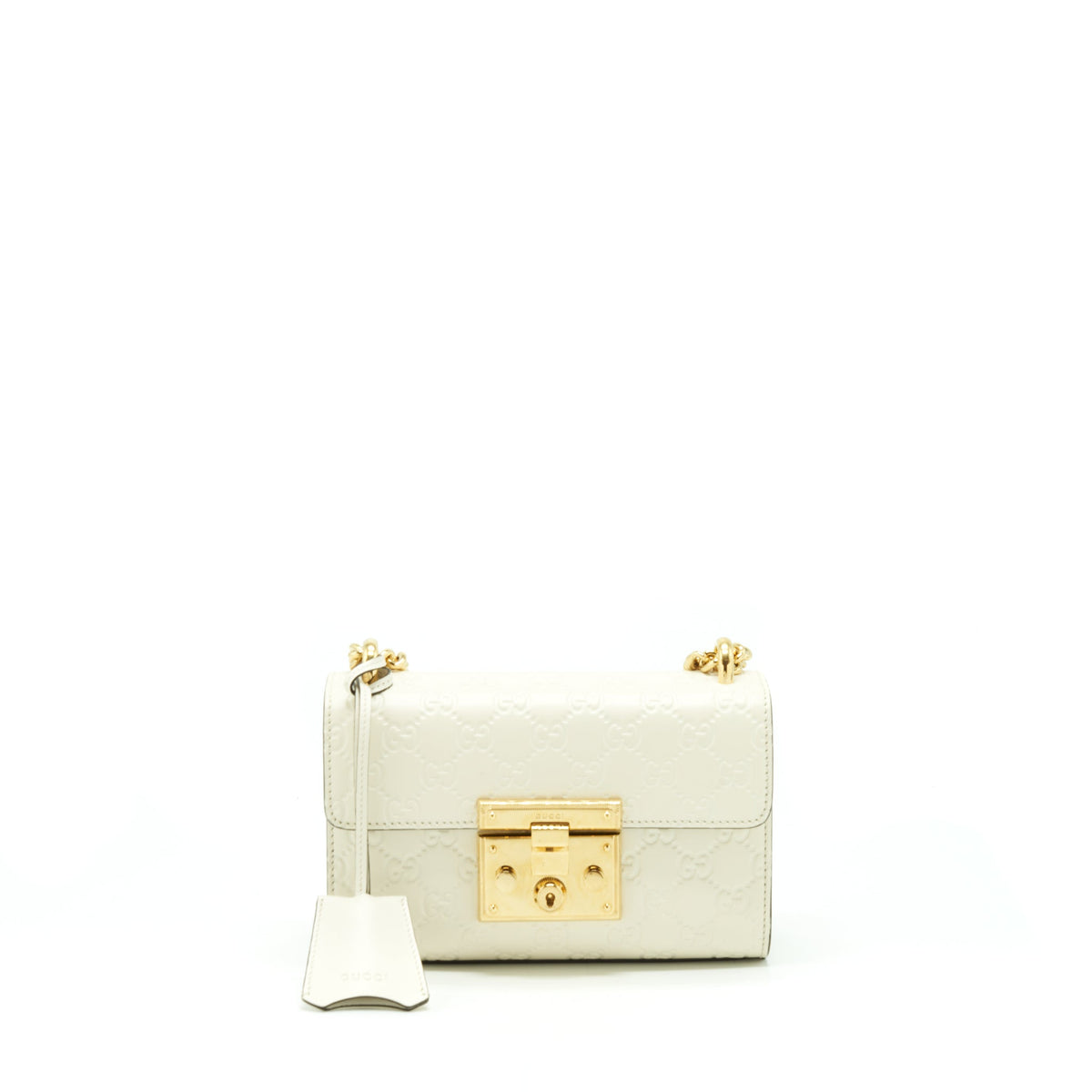 GUCCI SMALL PADLOCK WHITE GHW