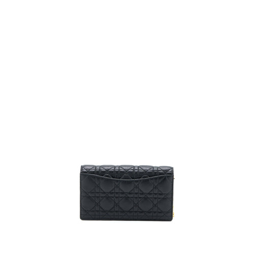 DIOR CARO POUCH CANNAGE CALFSKIN BLACK GHW