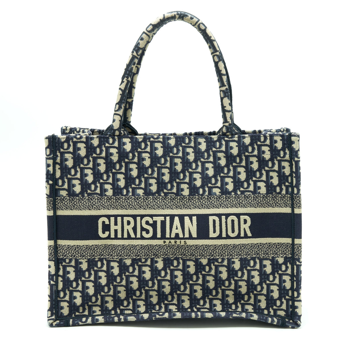 DIOR SMALL BOOK TOTE BAG BLUE OBLIQUE JACQUARD