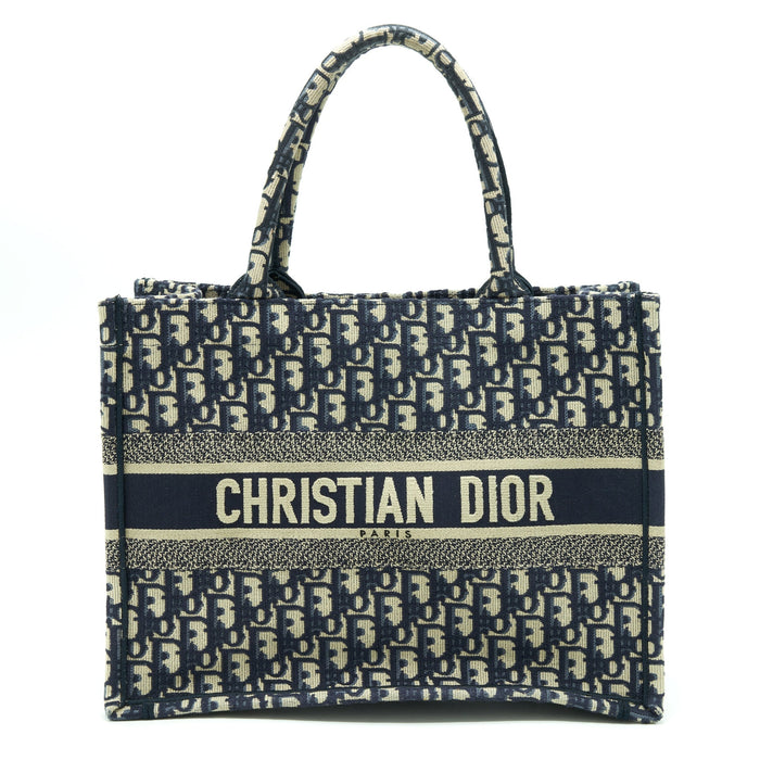 DIOR SMALL BOOK TOTE BAG BLUE OBLIQUE JACQUARD