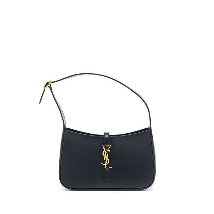 SAINT LAURENT LE 5 A 7 SMOOTH CALFSKIN BLACK BRUSHED GHW