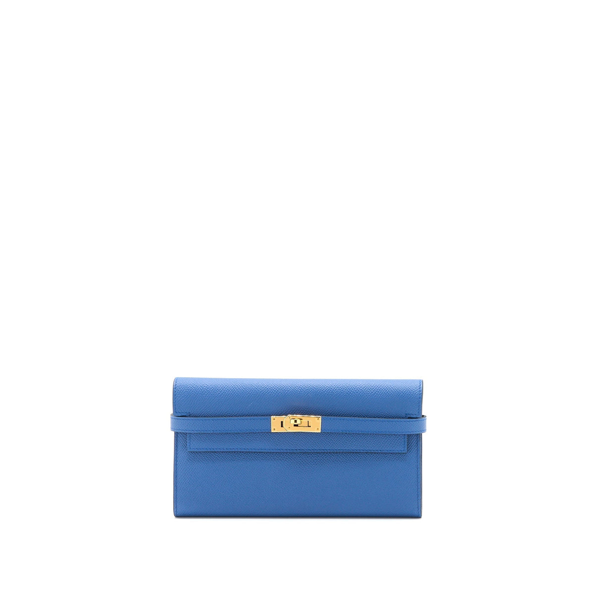 HERMES KELLY LONG WALLET EPSOM BLUE GHW