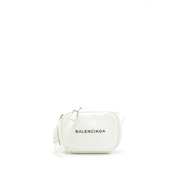 BALENCIAGA MINI CAMERA CROSSBODY BAG WHITE