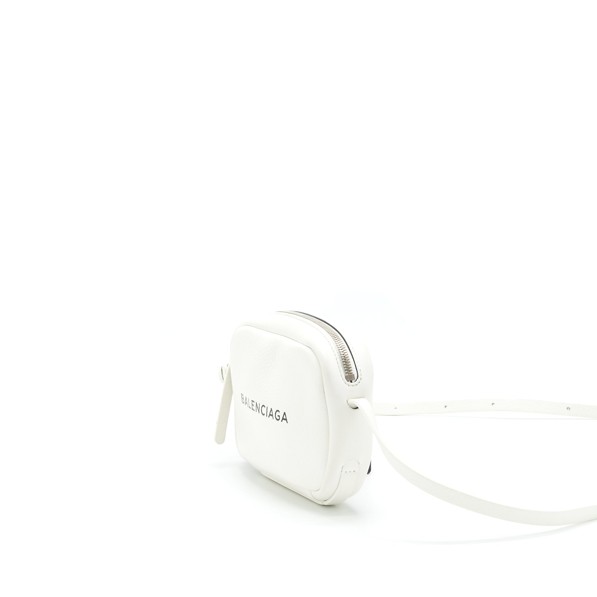 BALENCIAGA MINI CAMERA CROSSBODY BAG WHITE