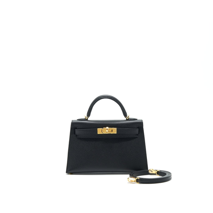HERMES MINI KELLY Ⅱ EPSOM BLACK GHW