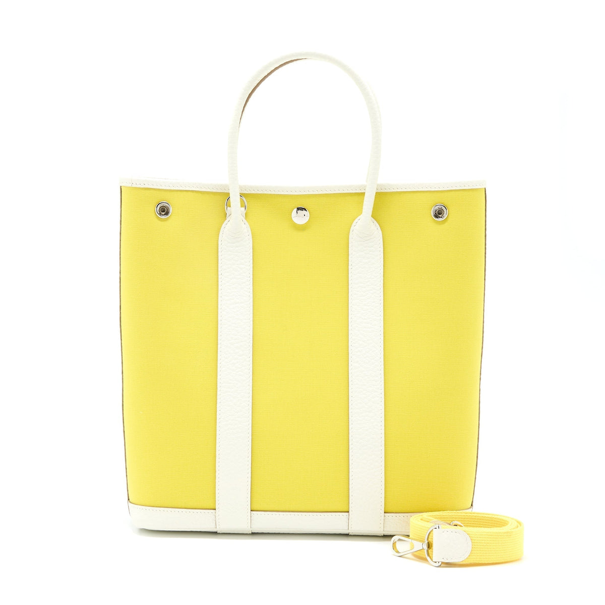 HERMES GARDEN FILE 28 STRAP BAG LIME/BLANC/LIME SHW