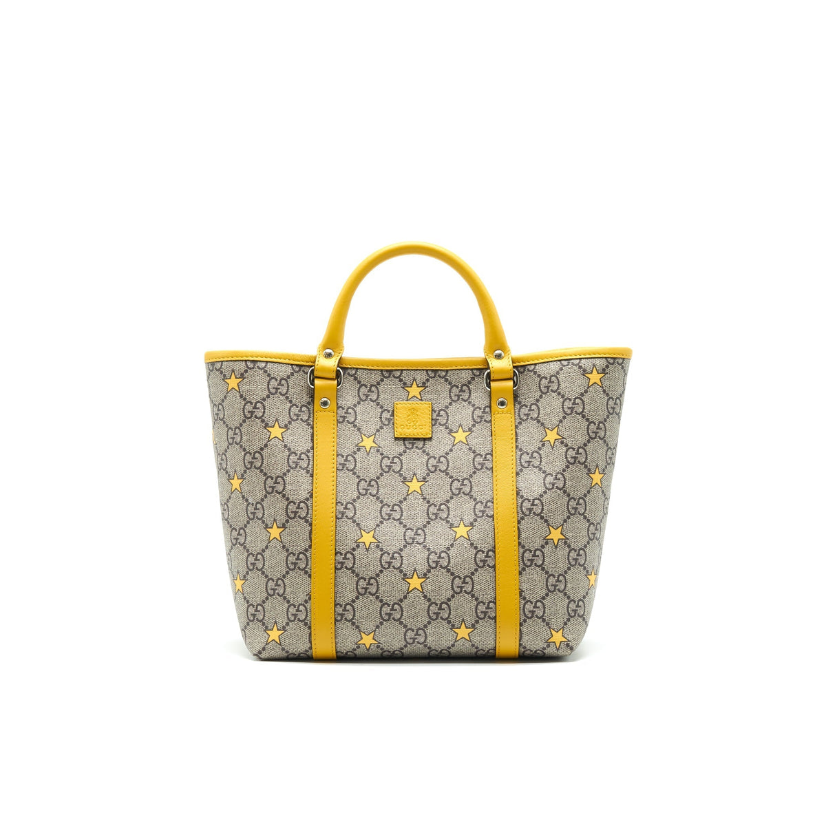 GUCCI KID'S GG SUPREME TOTE BAG YELLOW STAR