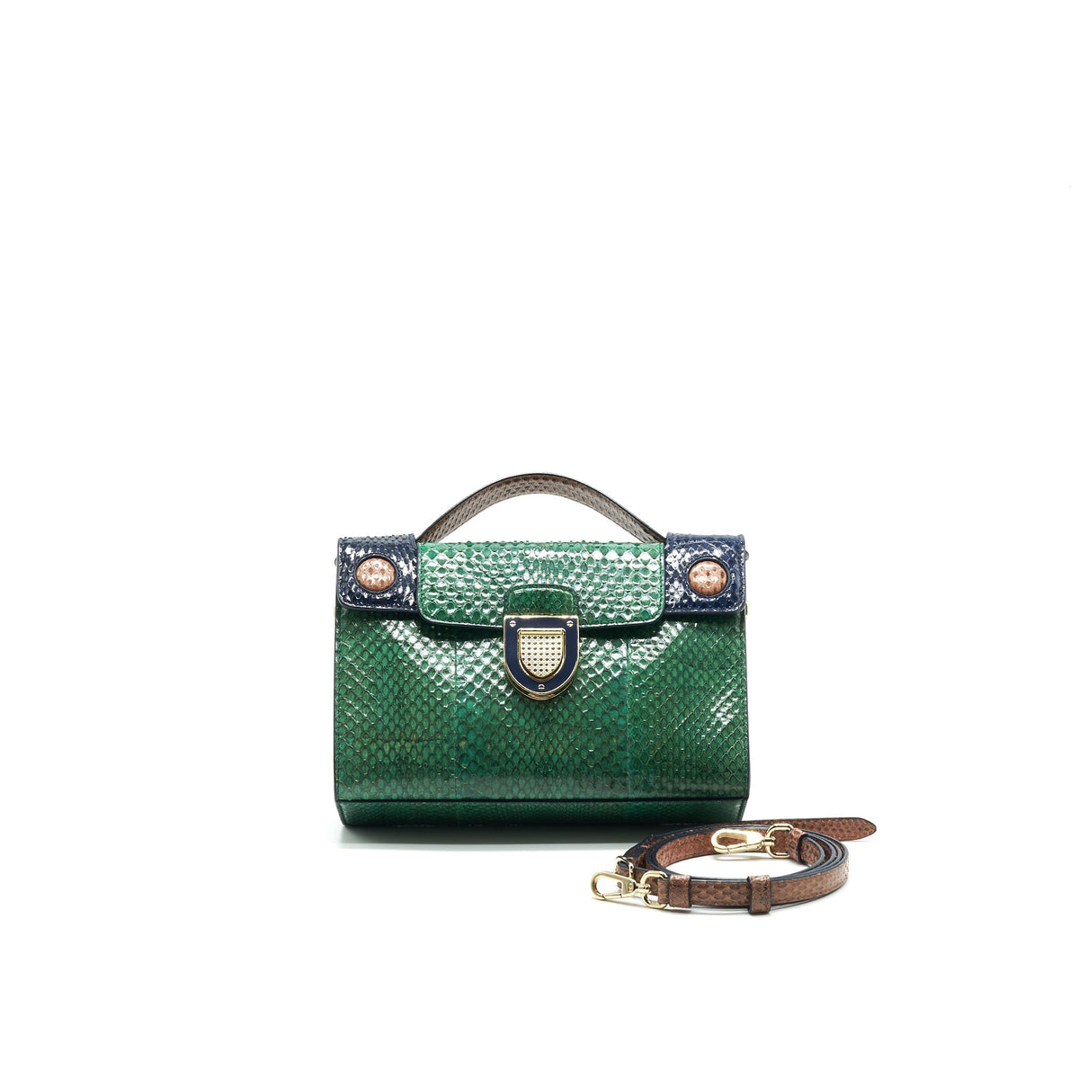 CHRISTIAN DIOR PYTHON CLUTCH/ CROSSBODY BAG MULTI COLOUR