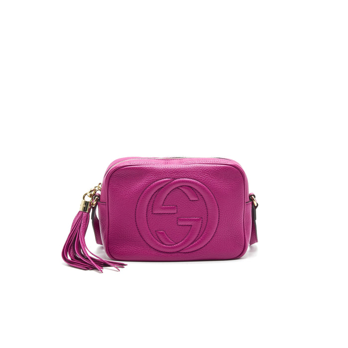 GUCCI SOHO SMALL LEATHER DISCO BAG HOT PINK