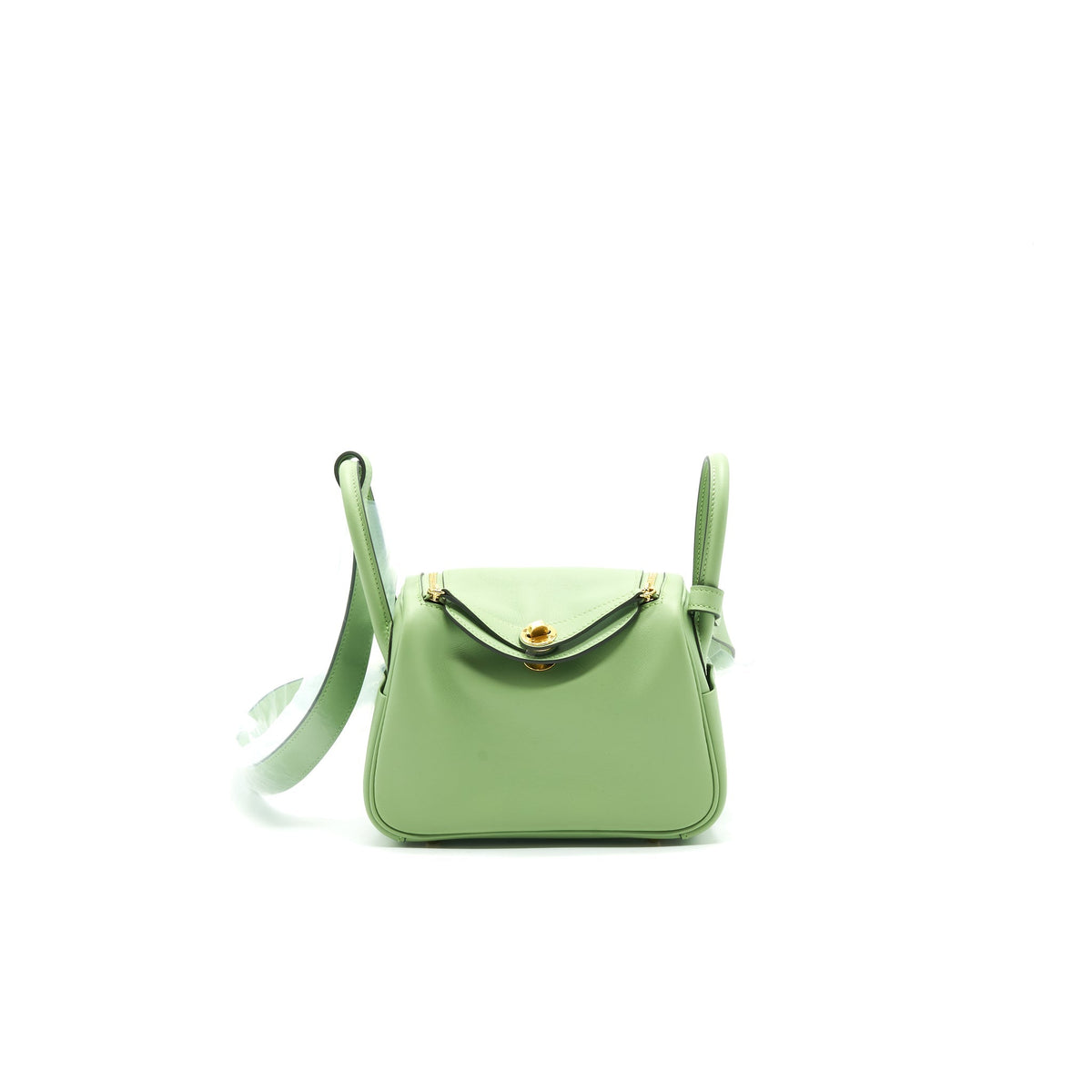 HERMES MINI LINDY 3I VERT CRIQUET GHW