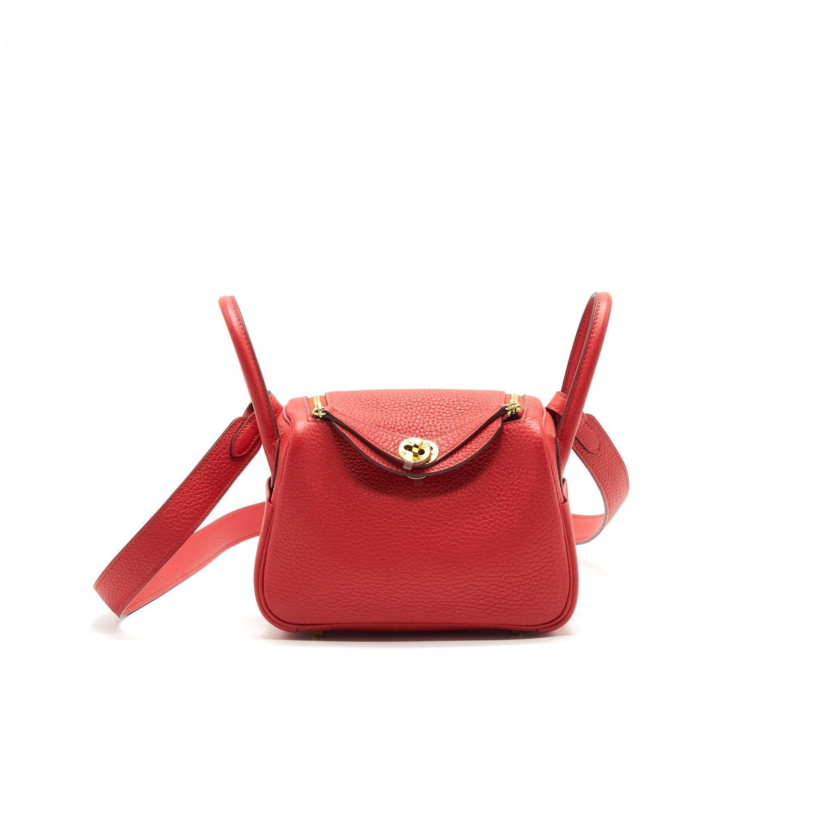 HERMES MINI LINDY ROUGE TOMATE GHW