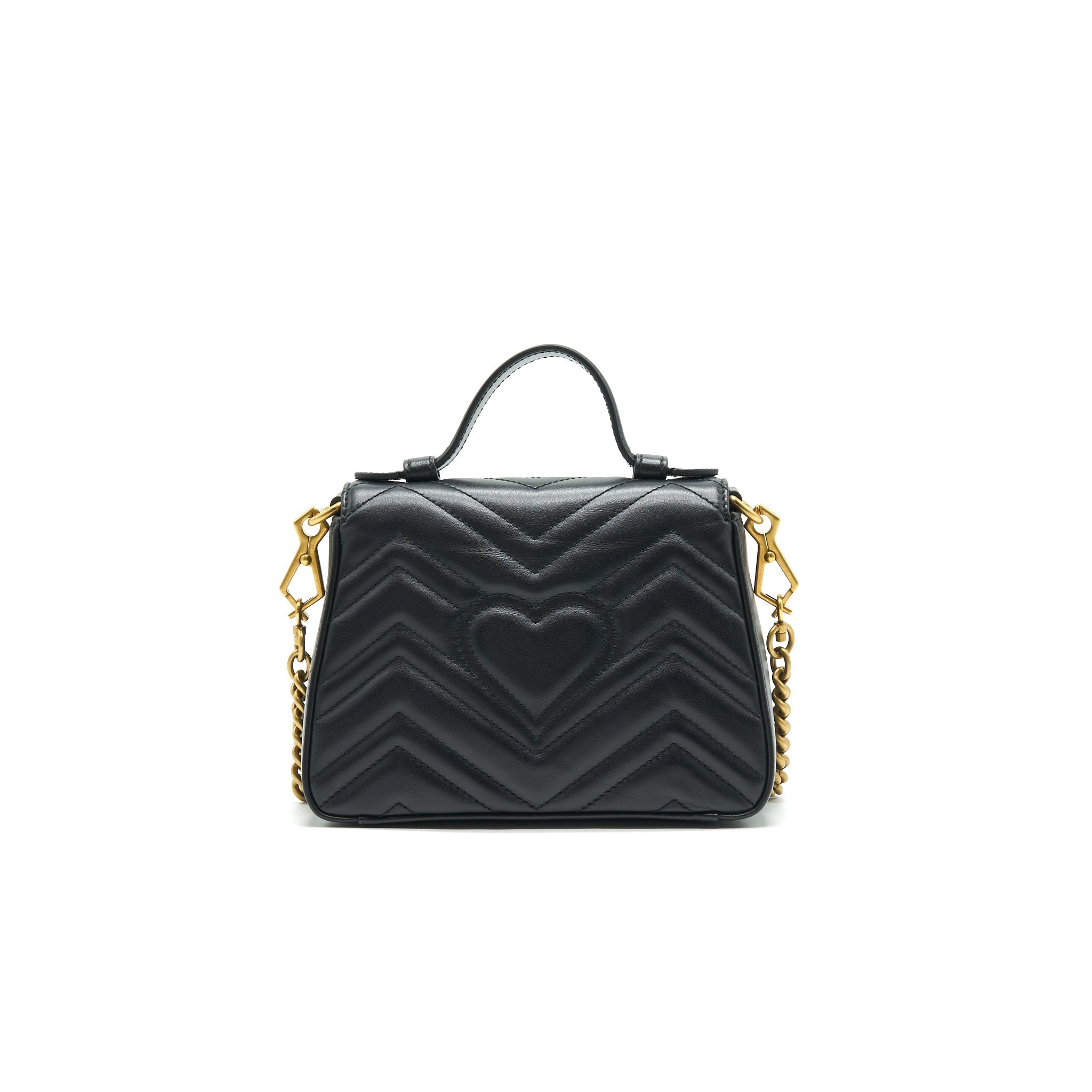 GUCCI GG MARMONT MINI TOP HANDLE BAG BLACK