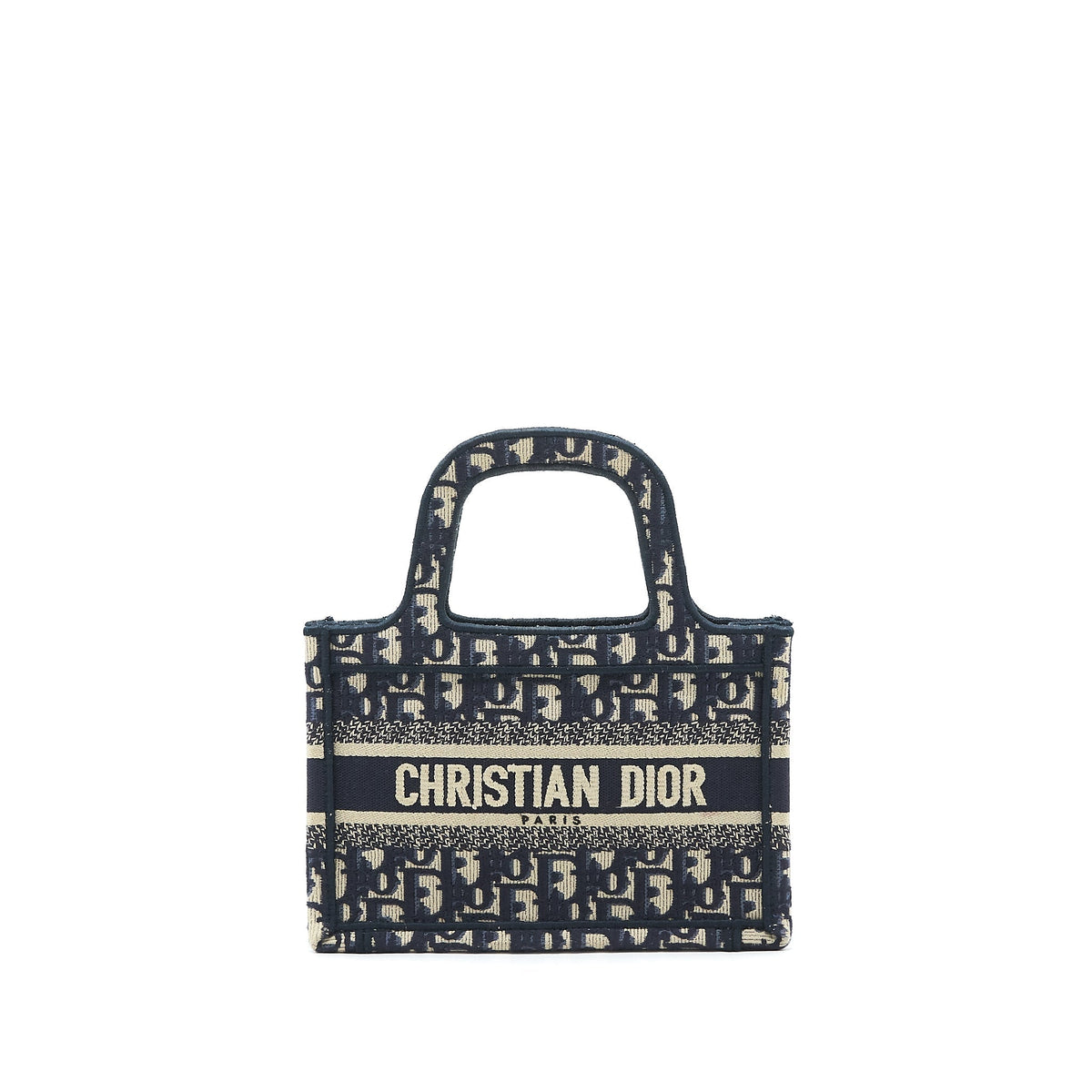 DIOR MINI BOOK TOTE BAG IN BLUE OBLIQUE