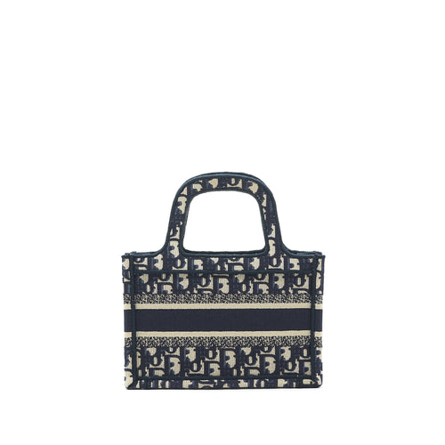 DIOR MINI BOOK TOTE BAG IN BLUE OBLIQUE