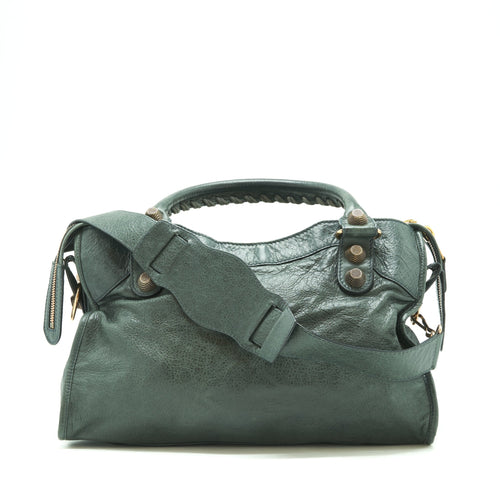 BALENCIAGA TOTE BAG DARK GREY WITH GIANT STUD HARDWARE