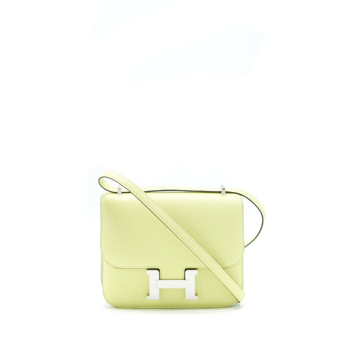 HERMES MINI CONSTANCE CHEVRE MYSORE R9 JAUNE BOURGE SHW