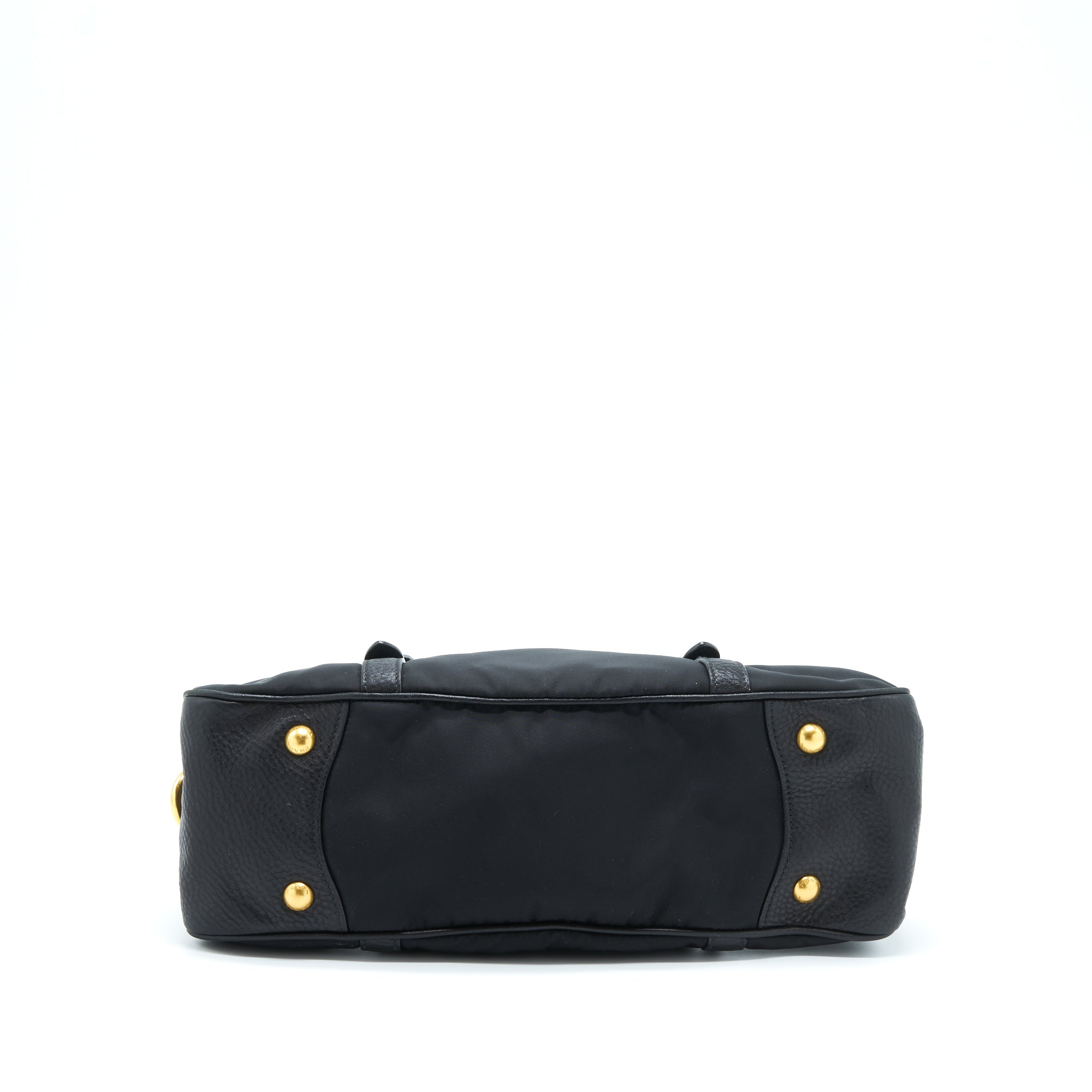 PRADA TESSUTO HANDLE BAG NYLON AND LEATHER BLACK GHW