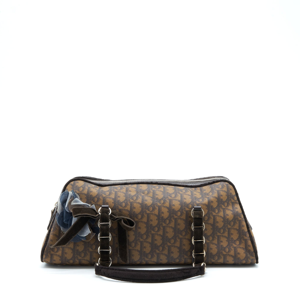 DIOR VINTAGE ROMANTIQUE TROTTER BAG CANVAS/VELVET SHW